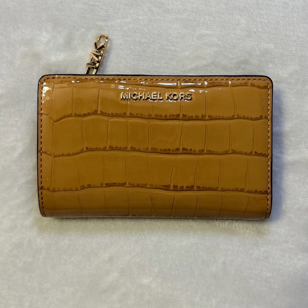 Michael Kors Camel Croc-Embossed Wallet